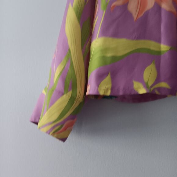 Carlisle Vintage Purple Floral Silk Blouse 6 - Picture 4 of 11